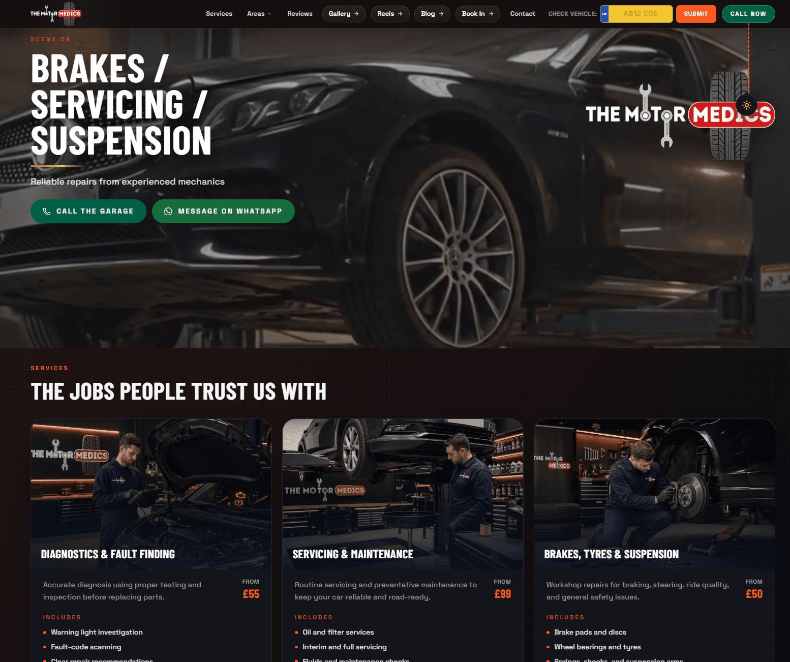 The Motor Medics live website